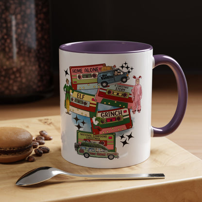 Christmas Movie Collage Coffee Mug – Home Alone, Elf & Grinch Accent Mug