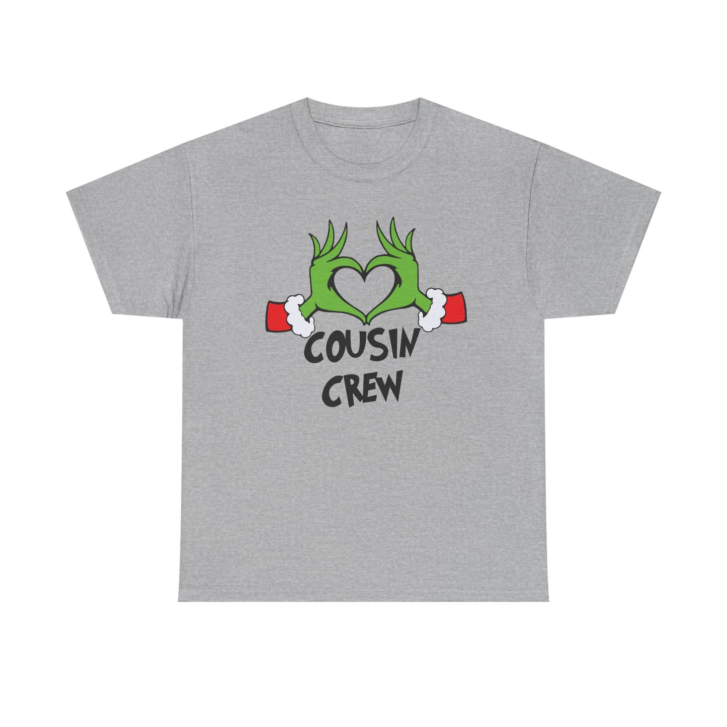 Cousin Crew T-Shirt — Fun Grinch Hands Heart Family Tee