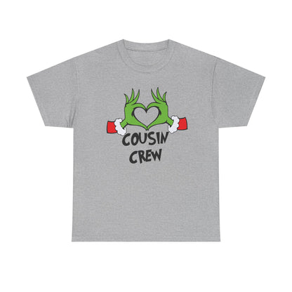 Cousin Crew T-Shirt — Fun Grinch Hands Heart Family Tee