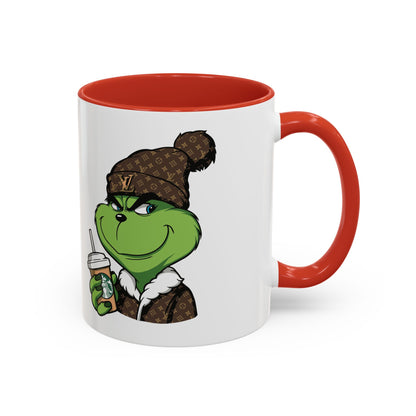 Grinch Luxury Winter Coffee Mug – Designer Beanie & Holiday Drink Cartoon (11/15oz)