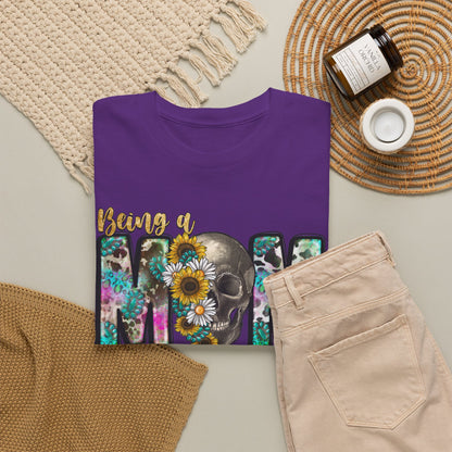 Mom Floral Graphic Tee – "Being a Mom Makes My Life an Adventure"