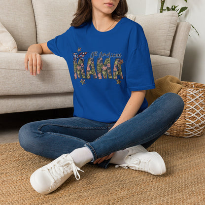 All American Mama T-Shirt — Patriotic Floral USA Mom Tee