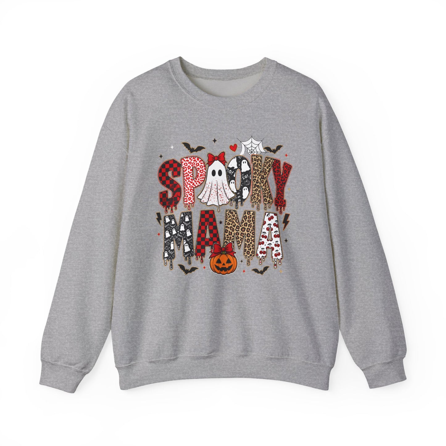 Spooky Mama Sweatshirt — Cute Halloween Ghosts & Pumpkin Graphic