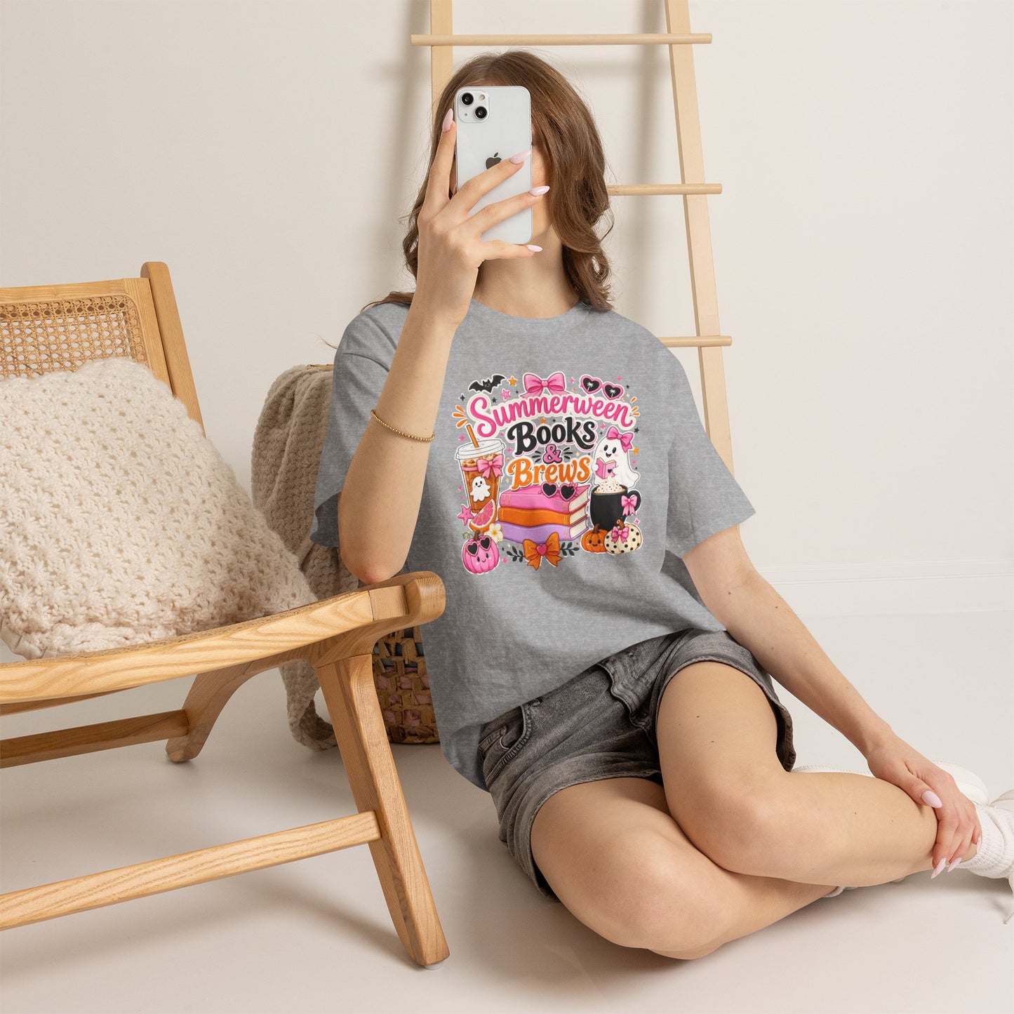 Books & Brews Tee — "Summerween" Cute Halloween Reading Shirt