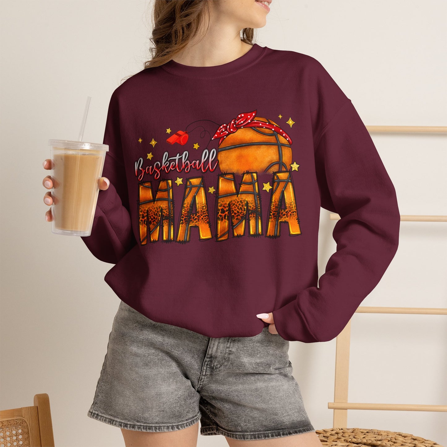 Basketball Mama Sweatshirt — Women's Basketball Mom Crewneck