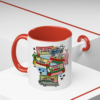 Christmas Movie Collage Coffee Mug – Home Alone, Elf & Grinch Accent Mug