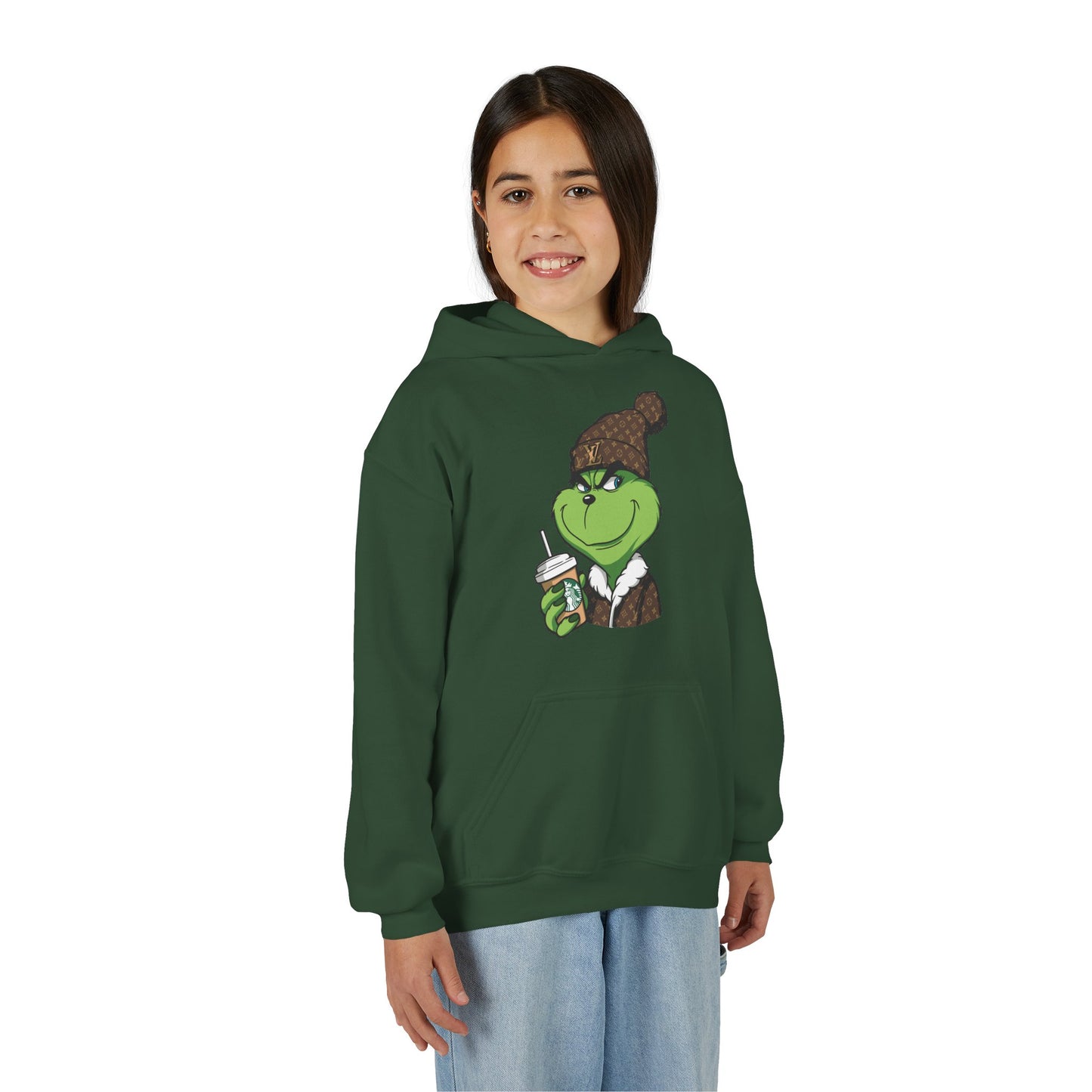 Youth Hoodie — Cozy Frog in Winter Beanie | Cute Kids' Holiday Sweatshirt