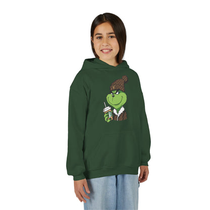 Youth Hoodie — Cozy Frog in Winter Beanie | Cute Kids' Holiday Sweatshirt