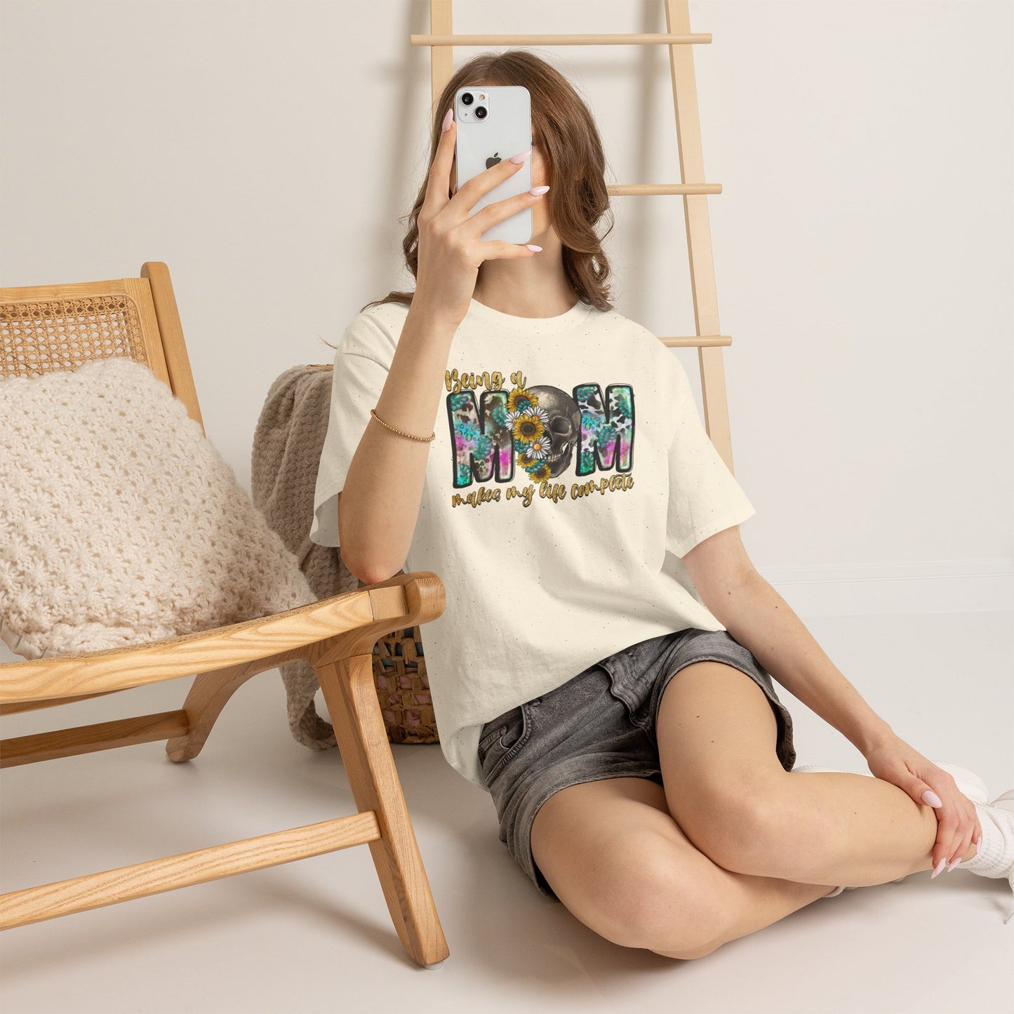 Mom Floral Graphic Tee – "Being a Mom Makes My Life an Adventure"