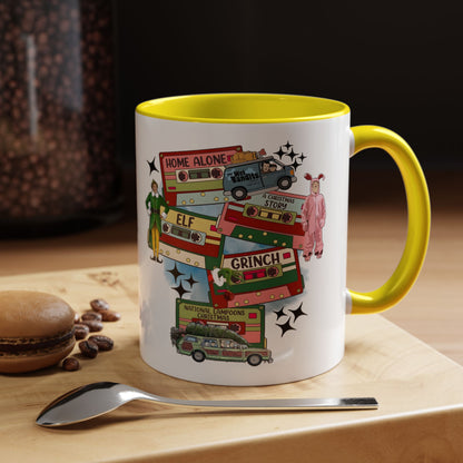 Christmas Movie Collage Coffee Mug – Home Alone, Elf & Grinch Accent Mug