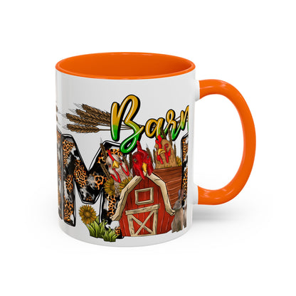 Barn MOM Coffee Mug — Leopard Print Farmhouse Accent Mug (11/15 oz)