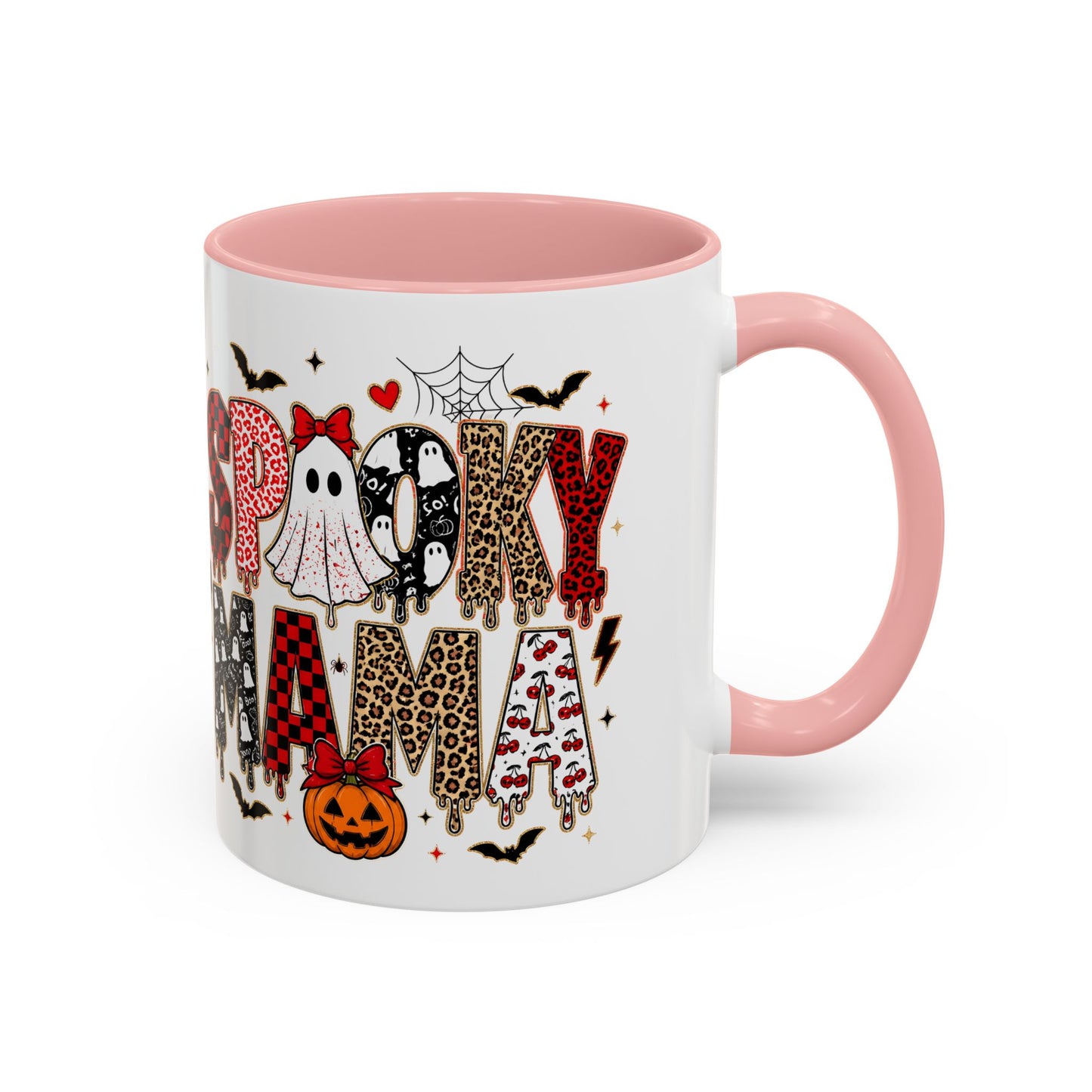 Spooky Mama Accent Coffee Mug — Halloween Ghost Pumpkin 11/15oz