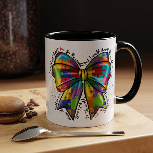 Autism Awareness Puzzle Ribbon Coffee Mug (11/15oz)