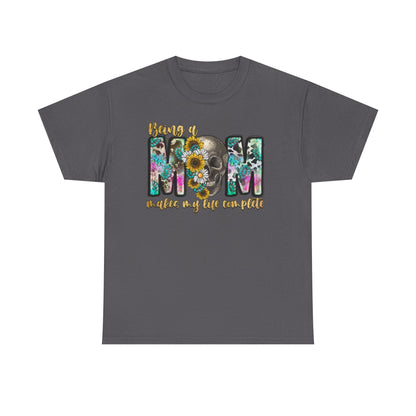 Mom Floral Graphic Tee – "Being a Mom Makes My Life an Adventure"