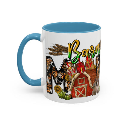 Barn MOM Coffee Mug — Leopard Print Farmhouse Accent Mug (11/15 oz)