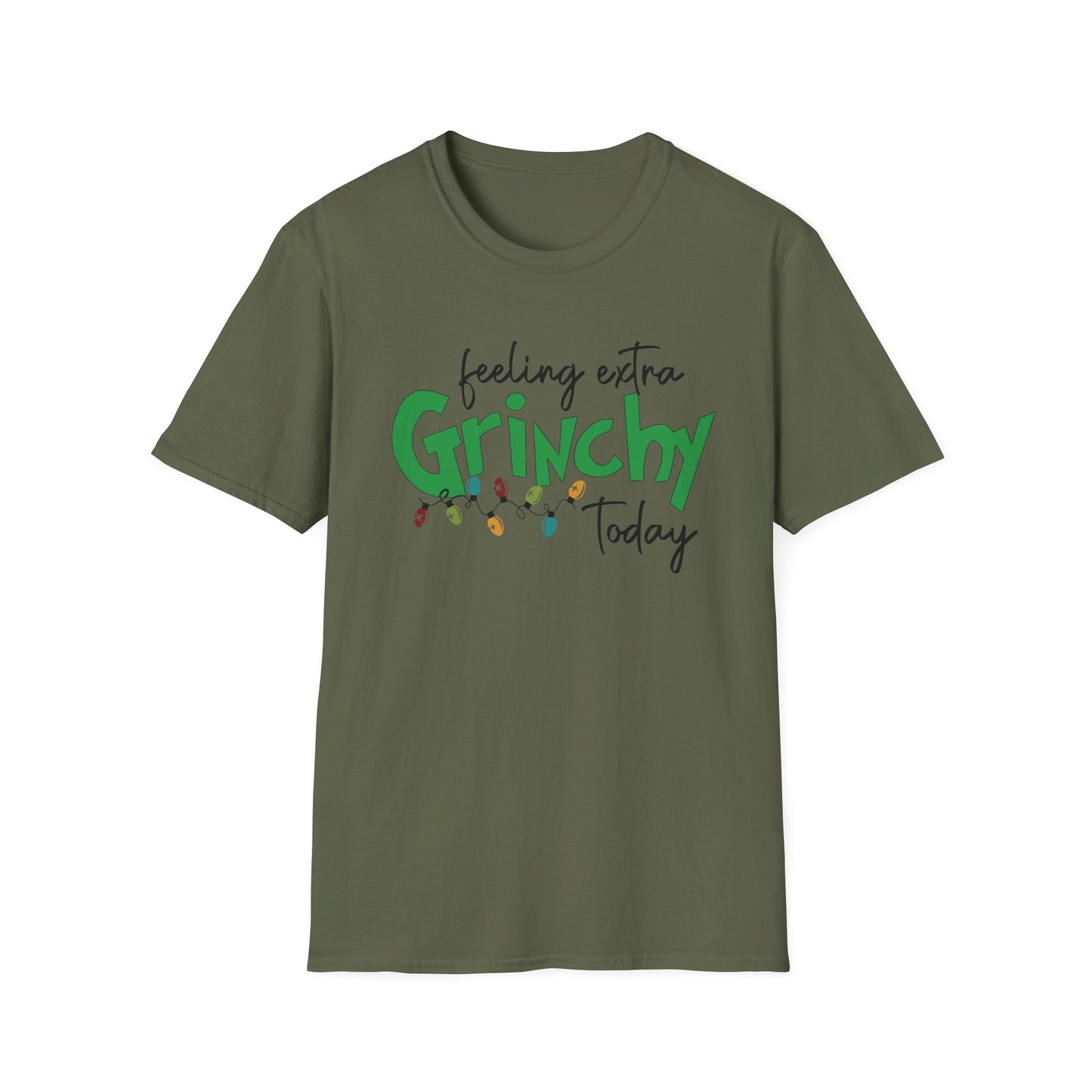Feeling Extra Grinchy Today T-Shirt — Funny Holiday Christmas Tee with Lights