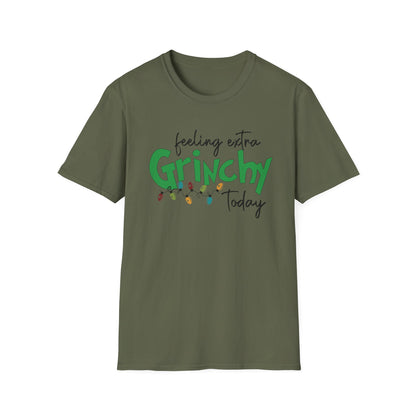 Feeling Extra Grinchy Today T-Shirt — Funny Holiday Christmas Tee with Lights