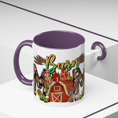 Barn MOM Coffee Mug — Leopard Print Farmhouse Accent Mug (11/15 oz)