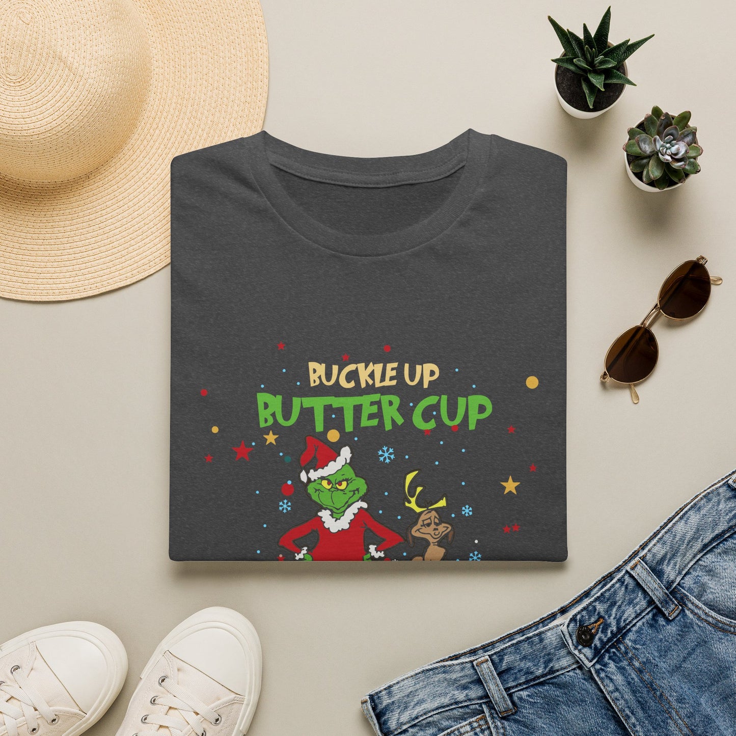 Buckle Up Buttercup T-Shirt — Funny Grinch Holiday Tee (I Have Anger Issues)