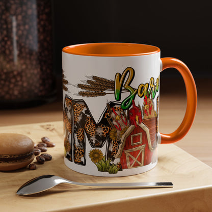 Barn MOM Coffee Mug — Leopard Print Farmhouse Accent Mug (11/15 oz)