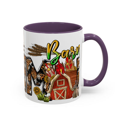 Barn MOM Coffee Mug — Leopard Print Farmhouse Accent Mug (11/15 oz)