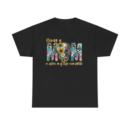Mom Floral Graphic Tee – "Being a Mom Makes My Life an Adventure"