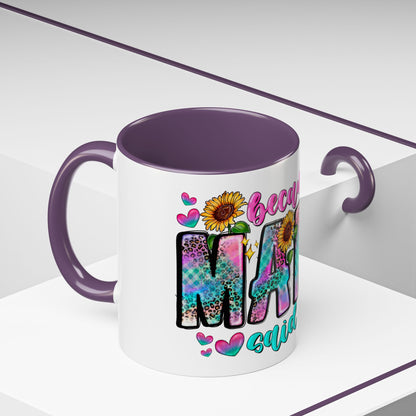 Coffee Mug — "Because Mama Said So" Colorful Sunflower Accent Mug (11/15oz)