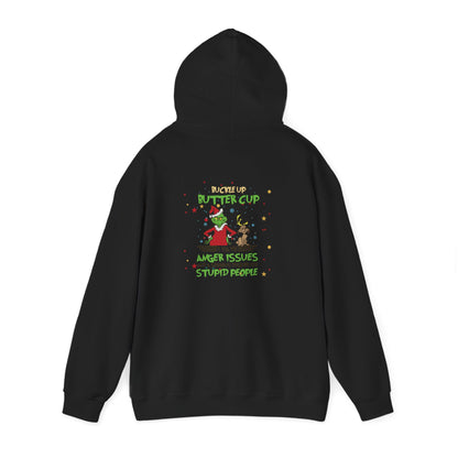 Grinch Christmas Hoodie — “Back the F Up Buttercup” Funny Holiday Sweatshirt