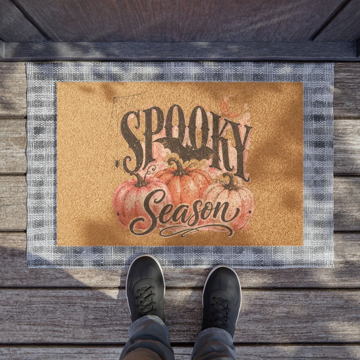 Spooky Season Doormat — Halloween Pumpkin Welcome Mat