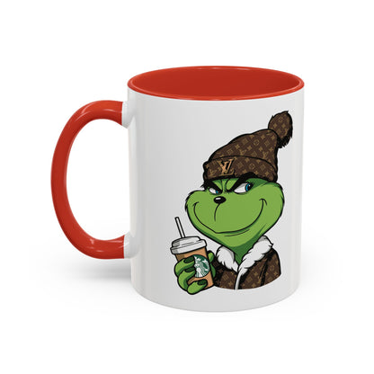 Grinch Luxury Winter Coffee Mug – Designer Beanie & Holiday Drink Cartoon (11/15oz)