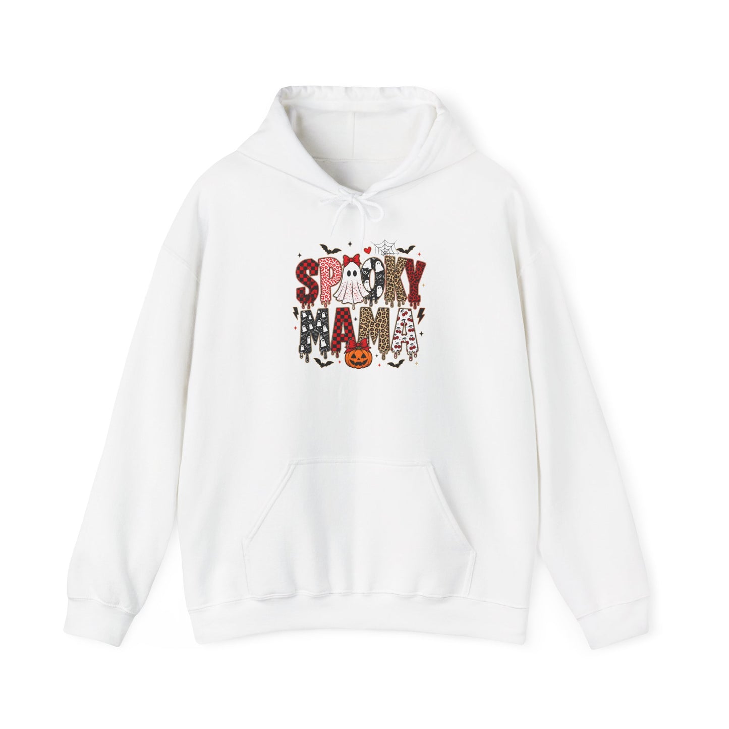 Spooky Mama Hoodie - Cute Halloween Mom Sweatshirt with Pumpkin & Ghosts
