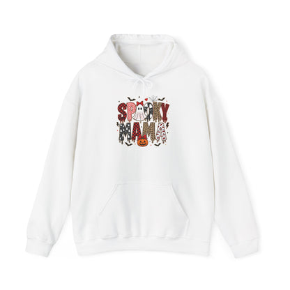 Spooky Mama Hoodie - Cute Halloween Mom Sweatshirt with Pumpkin & Ghosts