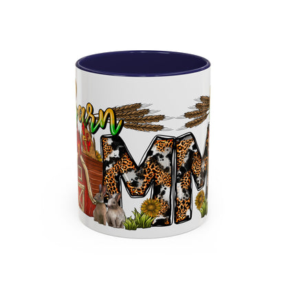 Barn MOM Coffee Mug — Leopard Print Farmhouse Accent Mug (11/15 oz)