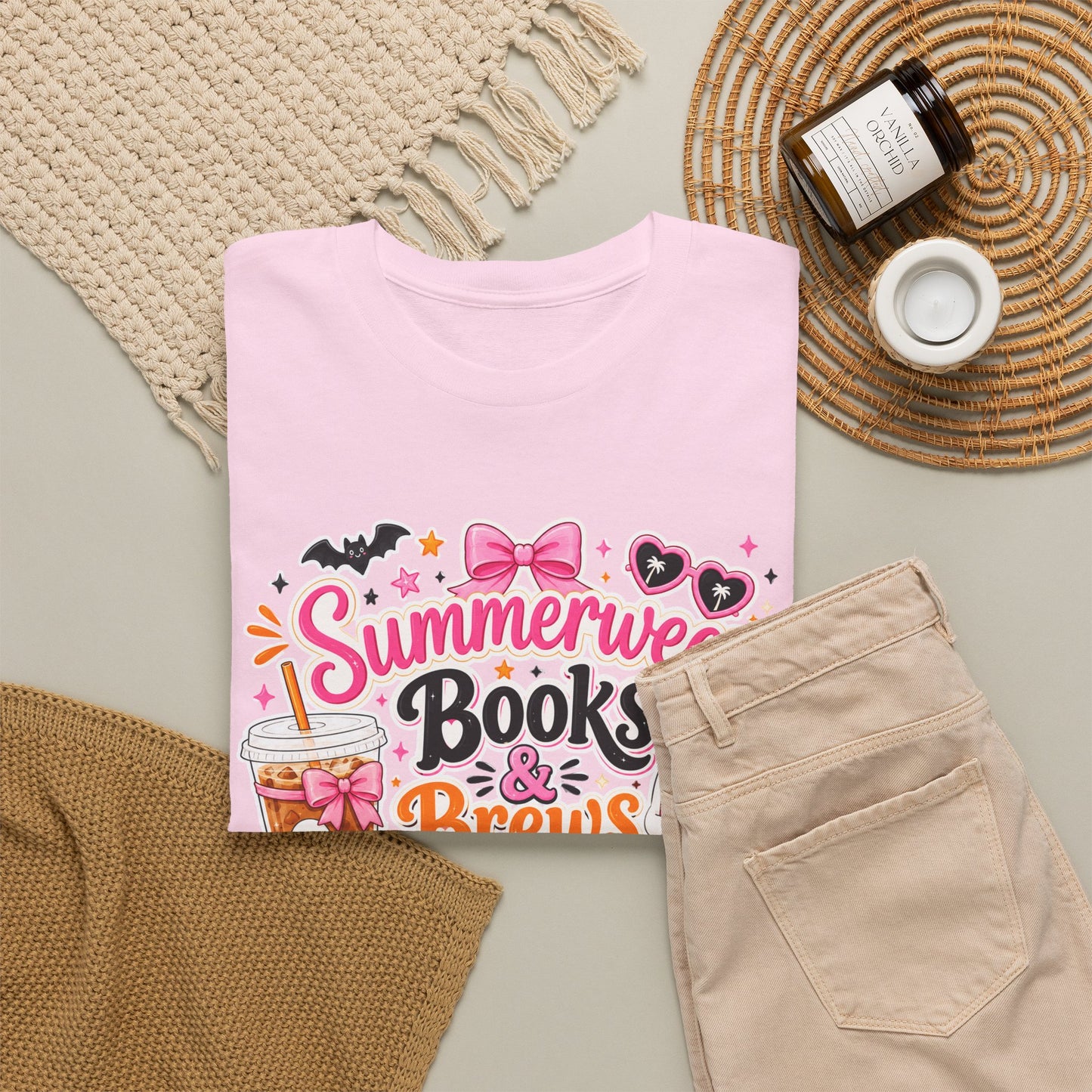 Books & Brews Tee — "Summerween" Cute Halloween Reading Shirt