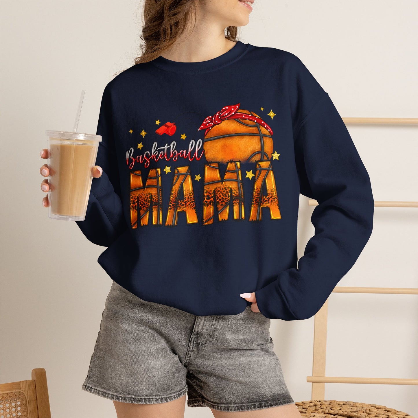 Basketball Mama Sweatshirt — Women's Basketball Mom Crewneck