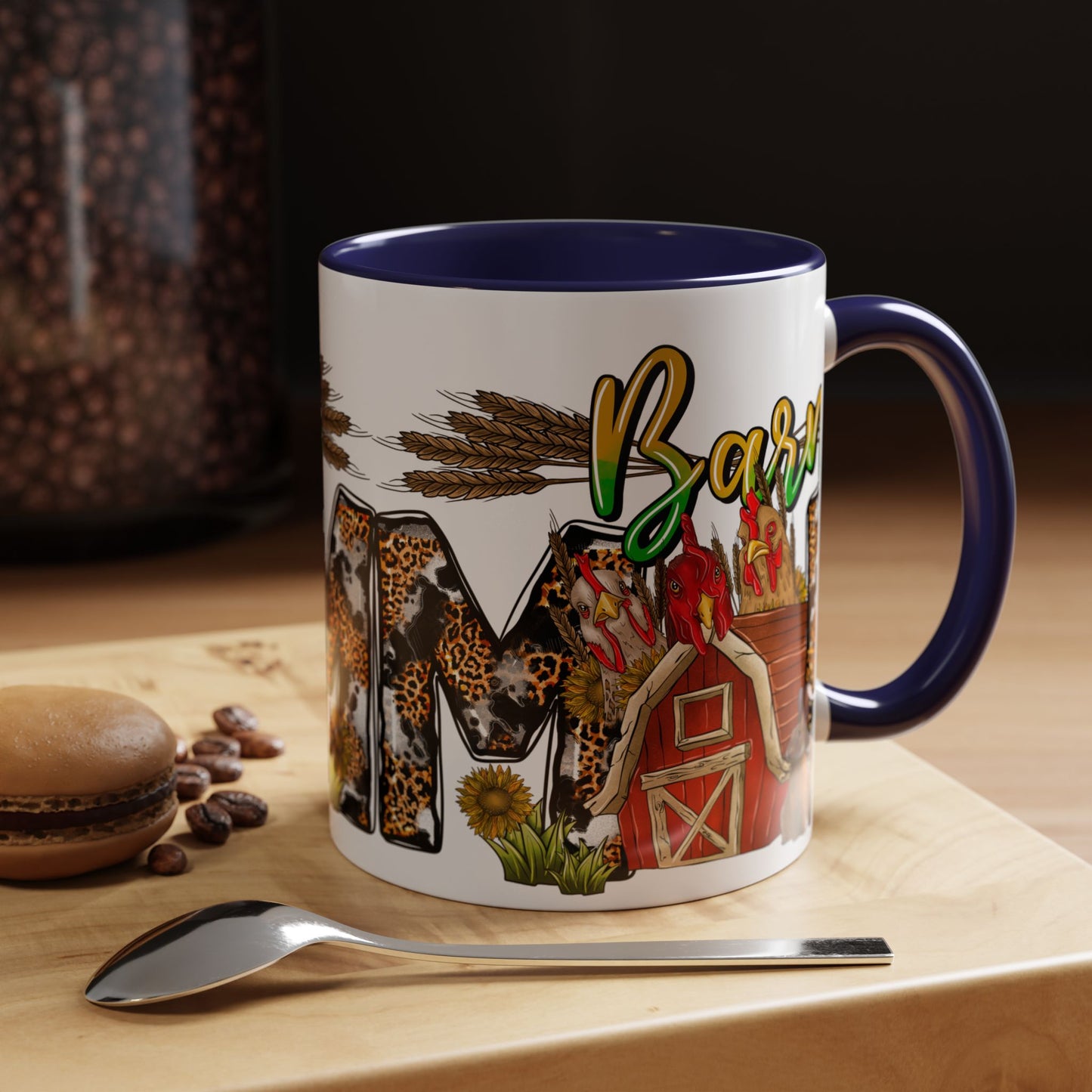 Barn MOM Coffee Mug — Leopard Print Farmhouse Accent Mug (11/15 oz)