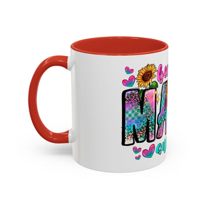 Coffee Mug — "Because Mama Said So" Colorful Sunflower Accent Mug (11/15oz)