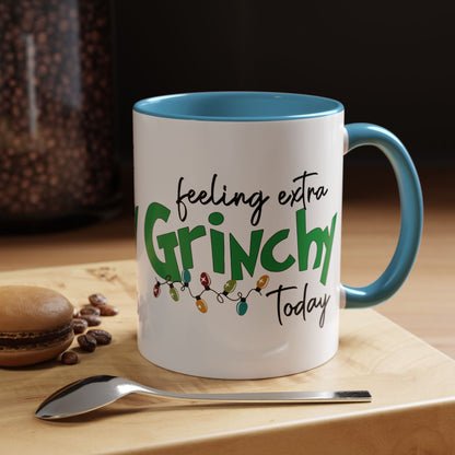 Feeling Extra Grinchy Today Coffee Mug — Holiday Funny Ceramic Mug (11/15oz)