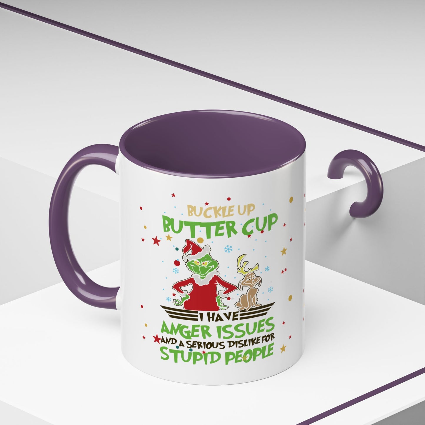 Funny Grinch Christmas Coffee Mug – "I Have Anger Issues" Holiday Accent Mug