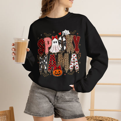 Spooky Mama Sweatshirt — Cute Halloween Ghosts & Pumpkin Graphic
