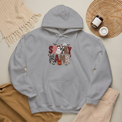 Spooky Mama Hoodie - Cute Halloween Mom Sweatshirt with Pumpkin & Ghosts