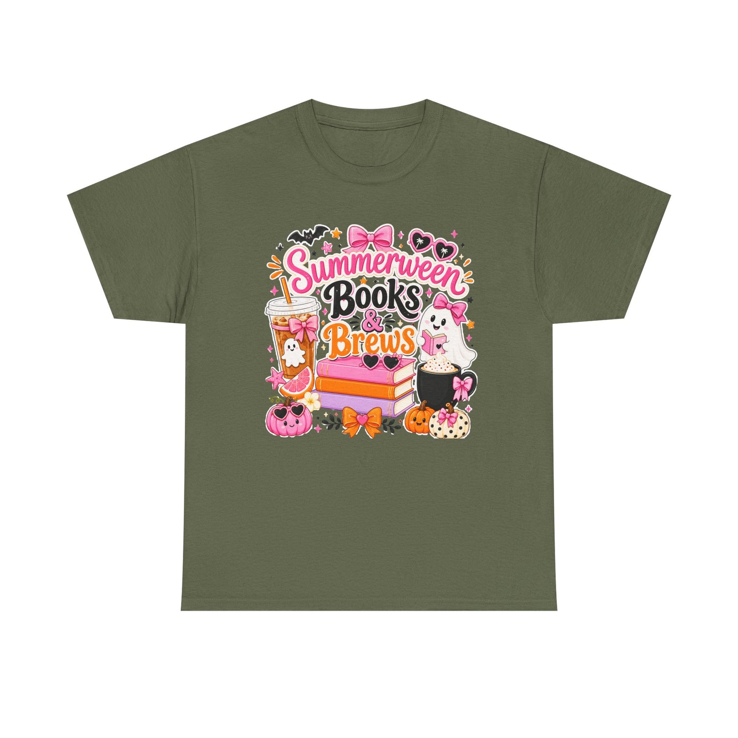 Books & Brews Tee — "Summerween" Cute Halloween Reading Shirt