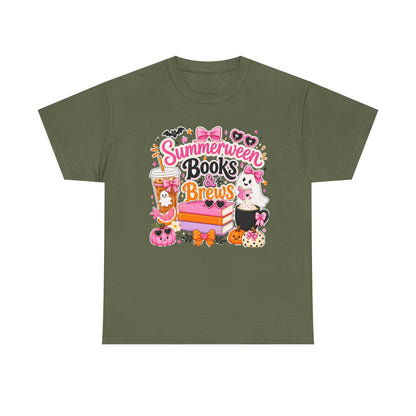 Books & Brews Tee — "Summerween" Cute Halloween Reading Shirt