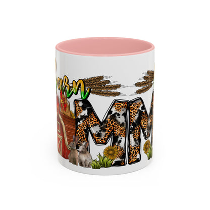 Barn MOM Coffee Mug — Leopard Print Farmhouse Accent Mug (11/15 oz)
