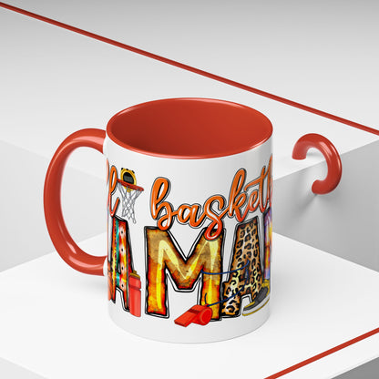 Basketball Mom Accent Coffee Mug – Colorful Sports Mom Gift (11/15oz)