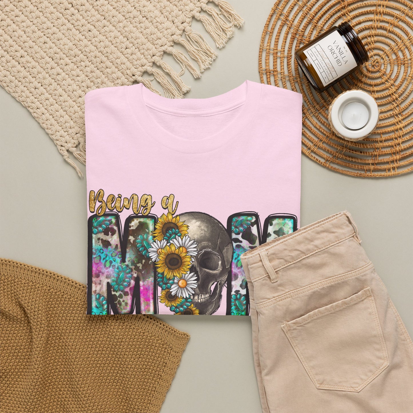 Mom Floral Graphic Tee – "Being a Mom Makes My Life an Adventure"