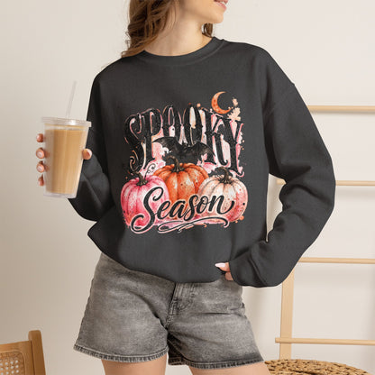 "Spooky Season" Pumpkin Halloween Graphic Crewneck Sweatshirt