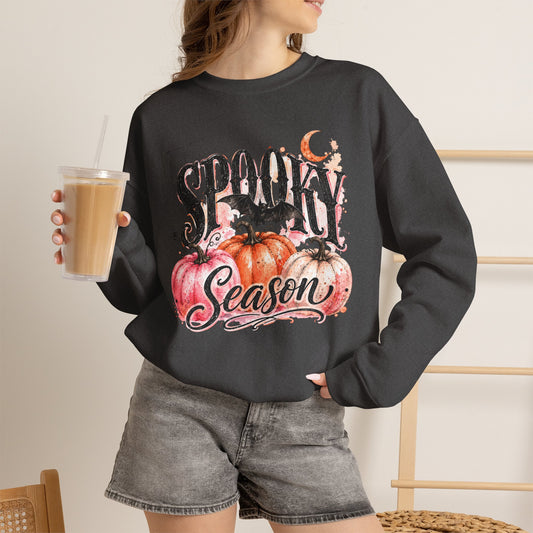 "Spooky Season" Pumpkin Halloween Graphic Crewneck Sweatshirt