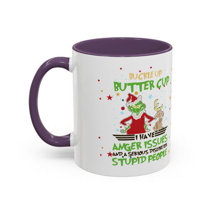 Funny Grinch Christmas Coffee Mug – "I Have Anger Issues" Holiday Accent Mug