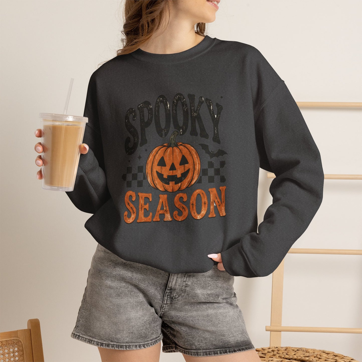 Spooky Season Sweatshirt — Pumpkin Jack-O'-Lantern Halloween Crewneck